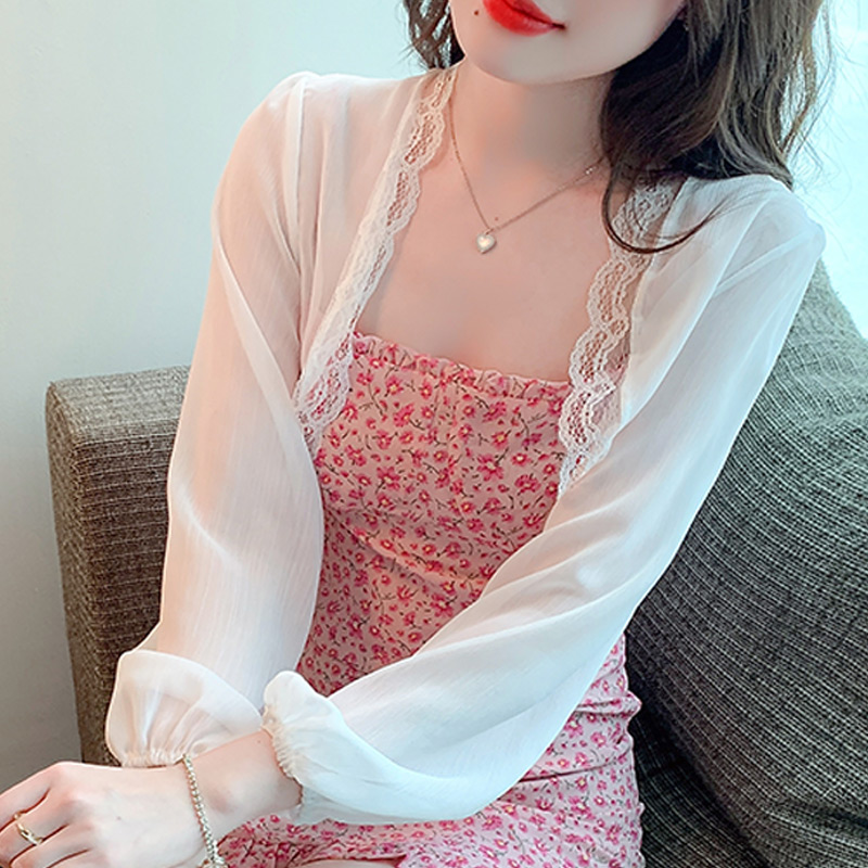 已出貨小披肩外套女2026春夏新款坎肩百搭雪紡防曬衣短款外搭開衫