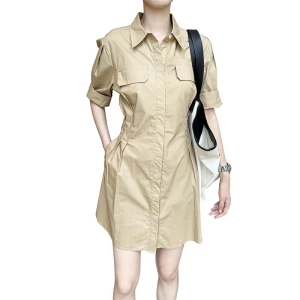 PS29931# 夏季新款女装法式小个子高级感衬衫裙polo连衣裙小众设计感 服装批发女装直播货源