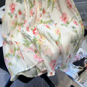 PS28041# 复古油画里隐藏不住的温柔仙女碎花中长款半身裙