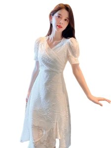 PS28600# 连衣裙新款女法式小众设计夏季高级感白色赫本风气质修身裙子 服装批发女装直播货源