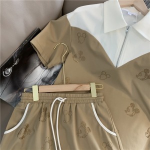 PS27608# 短裙套装女夏新款休闲时尚运动风Polo领上衣两件套 服装批发女装直播货源