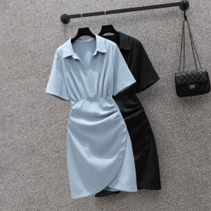 PS32512# 独束大码同款短袖衬衣连衣裙原版面料做工 服装批发女装直播货源