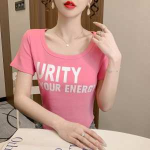 PS30751# 字母印花短袖T恤女夏季新款韩版百搭修身显瘦圆领上衣ins 服装批发女装直播货源