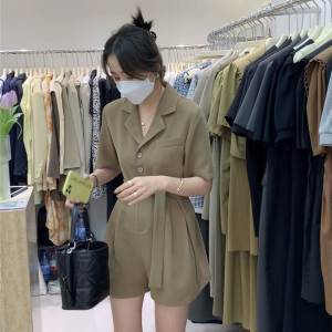 PS31579# 韩版宽松西装领连体裤 服装批发女装直播货源