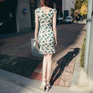 PS32783# 夏季新款女装性感气质绿色高级感轻奢连衣裙修身包臀鱼尾裙子 服装批发女装直播货源