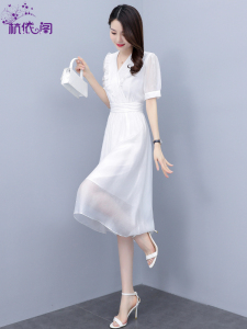 PS32197# 白色连衣裙女夏新款小个子气质洋气修身别致惊艳高级感裙子 服装批发女装直播货源