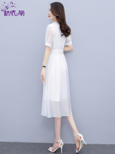PS32197# 白色连衣裙女夏新款小个子气质洋气修身别致惊艳高级感裙子 服装批发女装直播货源