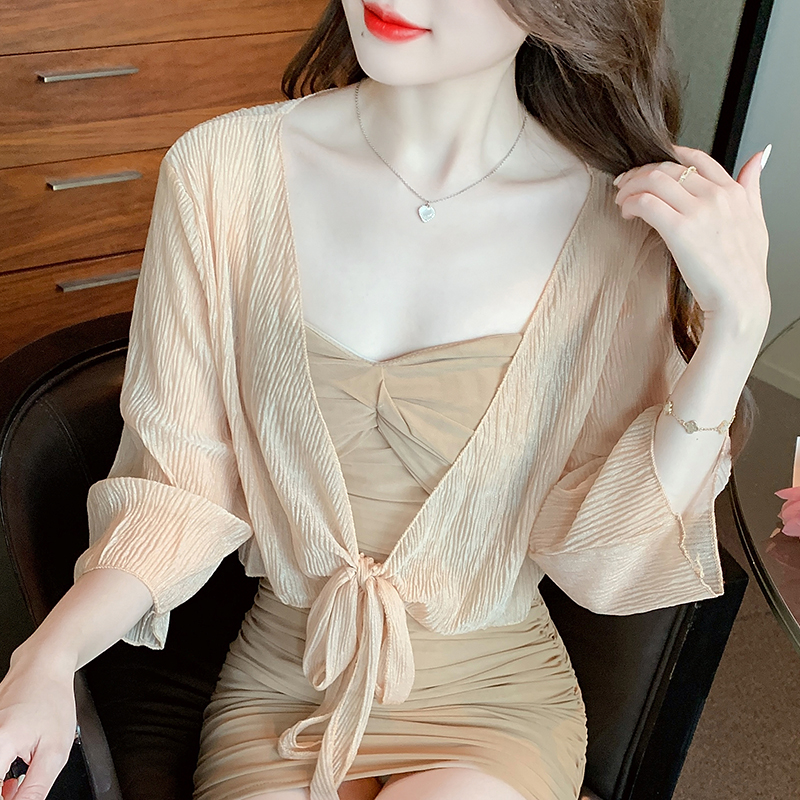 小坎肩小披肩外套女2026春夏新款坎肩百搭防曬衣超薄短款外搭開衫