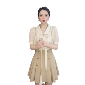 PS40304# 中式国风休闲时尚套装女夏裙子甜美半身裙两件套甜酷减龄洋气短袖 服装批发女装直播货源