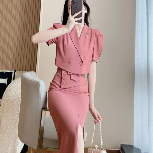PS33636# 夏季新款高级感时尚小洋装套装裙轻熟风网红女神范两件套 服装批发女装直播货源