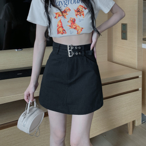 PS35102# 韩版双腰带工装A字裙高腰百搭夏季新款短裙 服装批发女装直播货源