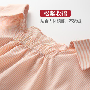 KM20433#夏季新品时尚通勤职业条纹小清新女式衬衣减龄短袖衬衫