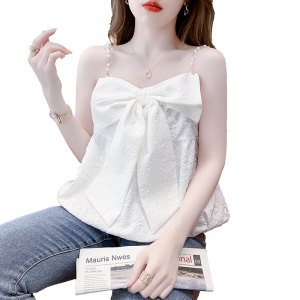 PS36345# 夏季新款韩版蝴蝶结吊带小衫女性感百搭个性上衣 服装批发女装直播货源