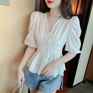 RM2141#新款夏款短袖雪纺衫女上衣时尚气质潮流