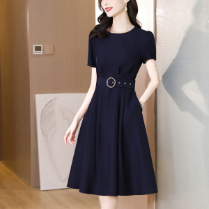 RM5987#夏季新款温柔气质大摆A字裙收腰显瘦短袖连衣裙