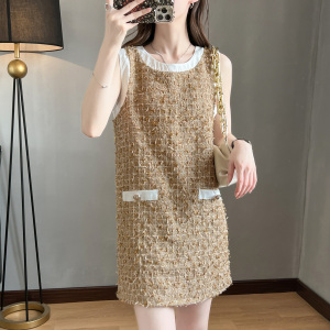 PS36326# 小香风连衣裙年新款夏季女装设计感直筒法式无袖短款裙子 服装批发女装直播货源