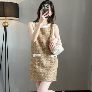 PS36326# 小香风连衣裙年新款夏季女装设计感直筒法式无袖短款裙子 服装批发女装直播货源