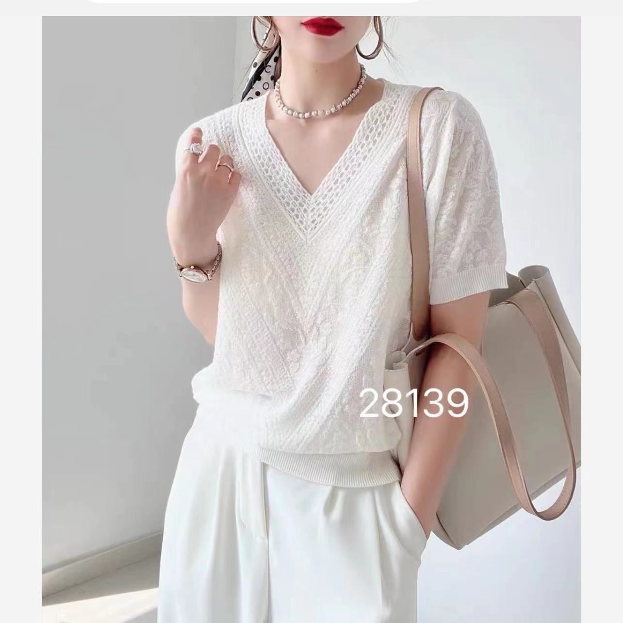 夏季精品2025年夏裝新款百搭寬松時尚顯瘦短袖針織衫