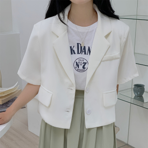 TR22136# 春夏韩版气质简约短袖西装外套 服装批发女装服饰货源