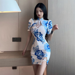 Chinese cheongsam improved layered dress