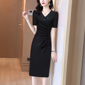 RM5882#连衣裙夏季女2023新款高级感显瘦法式黑色高端包臀裙气质裙子夏