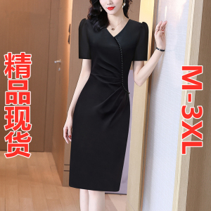 RM5882#连衣裙夏季女2023新款高级感显瘦法式黑色高端包臀裙气质裙子夏