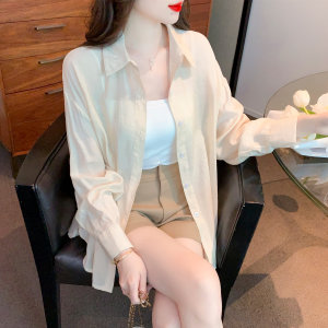 RM5569#夏季新款温柔薄款防晒衣气质防晒衬衫洋气外套宽松上衣
