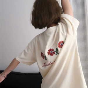 MY2714#华夫格美式短袖T恤休闲运动套装女