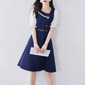 PS41573# 高端雪纺连衣裙女小个子夏季新款收腰显瘦漂亮独特气质裙子