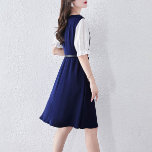PS41573# 高端雪纺连衣裙女小个子夏季新款收腰显瘦漂亮独特气质裙子