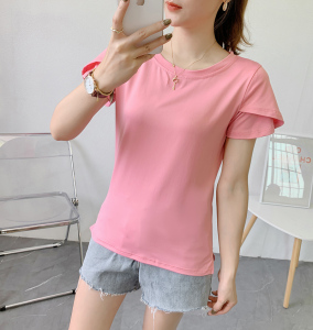PS41561# 夏季新款韩版宽松大码上衣圆领短袖女T恤胖MM打底衫女