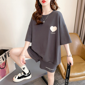 PS42466# 夏季韩版宽松T恤短裤两件套运动休闲卫衣套装女 服装批发女装直播货源