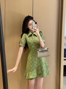 KM18829#小香风连衣裙女夏2022新款法式收腰显瘦高级感Polo裙子