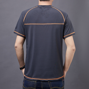 PS44621# 夏季冰丝弹力t恤修身运动圆领短袖T恤男士体恤衫 服装批发直播货源