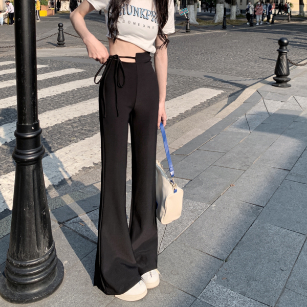 MY2961#夏季韩版宽松小个子MM高腰直筒垂感西装裤女