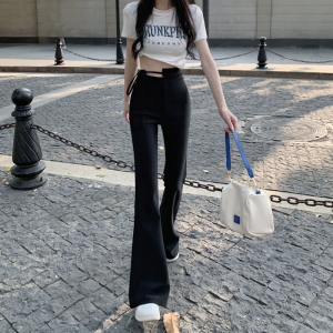 MY2961#夏季韩版宽松小个子MM高腰直筒垂感西装裤女