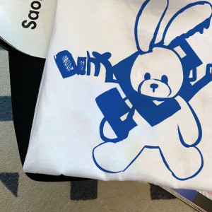 CX9318# 最便宜服装批发 拉架夏季新款卡通兔子印花短袖T恤女上衣