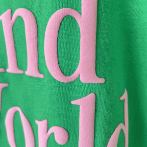 PS43023# 韩国东大门夏季新粉字母撞色洋气时尚显白绿色宽松短袖T恤女 服装批发女装直播货源