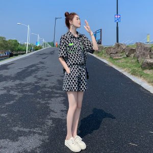 PS43201# 短裤套装女休闲运动夏新款韩版宽松显瘦时尚洋气时髦两件套 服装批发女装直播货源