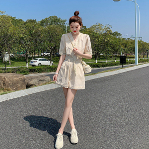 PS43202# 新款夏季韩版短裤套装女时尚显瘦减龄设计感小众洋气两件套 服装批发女装直播货源