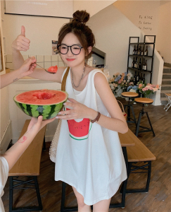PS44823# 夏季新款水果印花宽松无袖背心T恤 服装批发女装直播货源