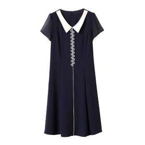 KM18490#女装年轻妈妈夏装连衣裙2022新款雪纺短袖气质裙子