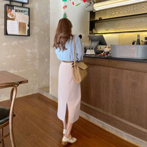 PS46026# 春秋新款法式小众设计感衬衫半身裙套装时尚气质赫本风两件套 服装批发女装直播货源