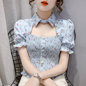 PS45192# 夏季新品韩版蕾丝衫上衣短袖洋气小衫短款 服装批发女装直播货源