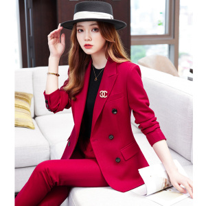 RY1681#高级感红色西装高端工作服职业装时尚气质西服正装