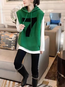 MY3564#绿色甜美针织马甲T恤套装女时尚洋气两件套秋装2022年新款欧洲站