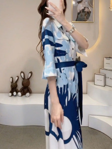 TR42028# 张子萱时尚衣橱法式通勤显瘦连衣裙女夏2022新款高级感气质长裙子