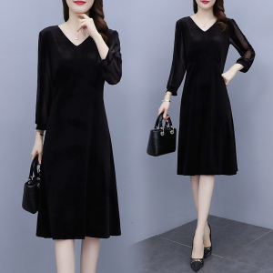 RM787#大码女装2023春季新款法式复古轻奢收腰显瘦奢华气质灯笼袖裙