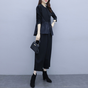 RM2442#大码套装女 新款韩版时尚休闲个性显瘦减龄气质两件套