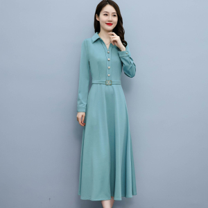 KM23922#秋季新款韩版修身显瘦中长款女装时尚长袖连衣裙